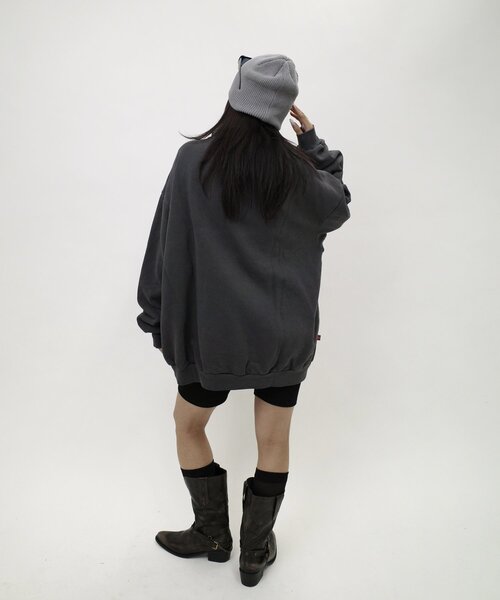 WHO'S WHO gallery（フーズフーギャラリー）の「【UNISEX/ユニセックス】 BRONXハーフジップスウェット（スウェット・レディース・ネイビー/チャコールグレー・FREE）」の7枚目の写真