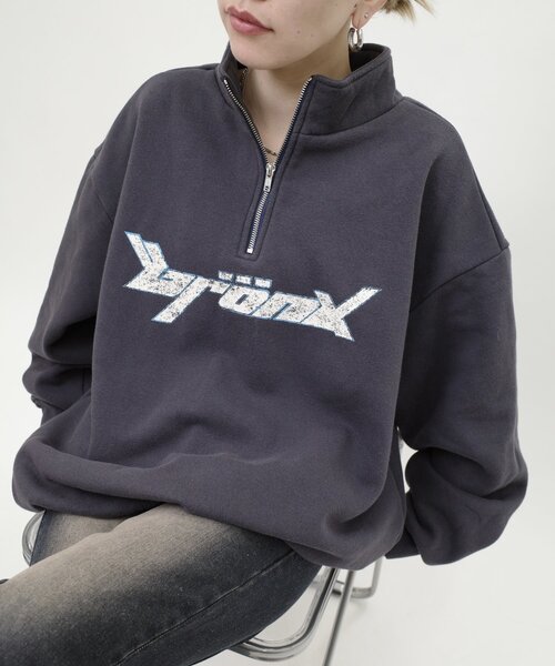 WHO'S WHO gallery（フーズフーギャラリー）の「【UNISEX/ユニセックス】 BRONXハーフジップスウェット（スウェット・レディース・ネイビー/チャコールグレー・FREE）」の10枚目の写真