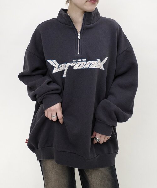 WHO'S WHO gallery（フーズフーギャラリー）の「【UNISEX/ユニセックス】 BRONXハーフジップスウェット（スウェット・レディース・ネイビー/チャコールグレー・FREE）」の11枚目の写真