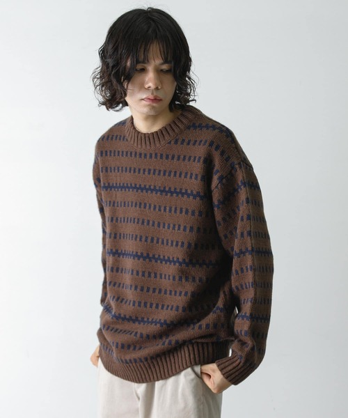【Altuzarra】 Porterウールブレンドニットパンツ セール】ウールブレンド柄ニットプルオーバー（ニット/セーター