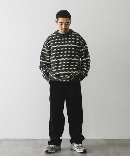 URBAN RESEARCH DOORS(アーバンリサーチドアーズ)の「ウールブレンド柄ニットプルオーバー(ニット/セーター・メンズ・ブラウン系その他/グレー系その他・MEDIUM/LARGE)」の4枚目の写真