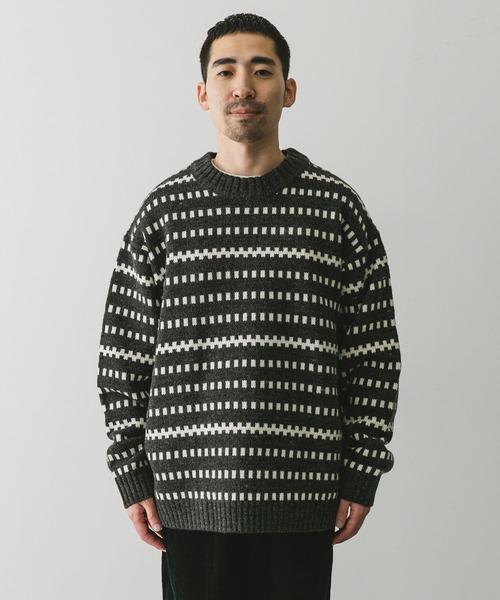 URBAN RESEARCH DOORS(アーバンリサーチドアーズ)の「ウールブレンド柄ニットプルオーバー(ニット/セーター・メンズ・ブラウン系その他/グレー系その他・MEDIUM/LARGE)」の11枚目の写真