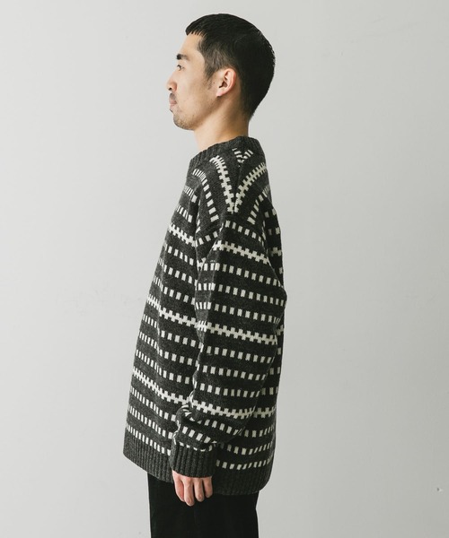 URBAN RESEARCH DOORS(アーバンリサーチドアーズ)の「ウールブレンド柄ニットプルオーバー(ニット/セーター・メンズ・ブラウン系その他/グレー系その他・MEDIUM/LARGE)」の12枚目の写真