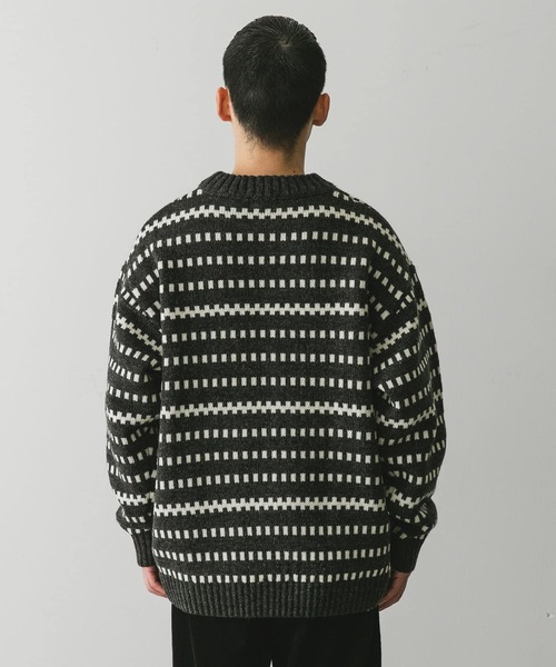 URBAN RESEARCH DOORS(アーバンリサーチドアーズ)の「ウールブレンド柄ニットプルオーバー(ニット/セーター・メンズ・ブラウン系その他/グレー系その他・MEDIUM/LARGE)」の13枚目の写真