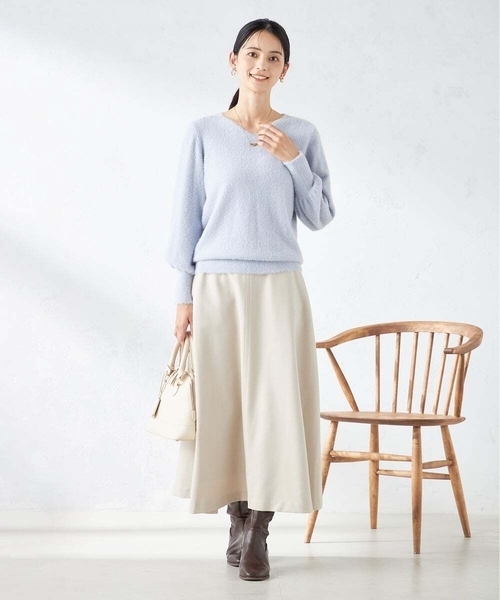 a.v.v（アーヴェヴェ）の「【洗える】ウール調フレアスカート（スカート・レディース・ブラック/グレー系その他・36/40/38/34/42）」の9枚目の写真