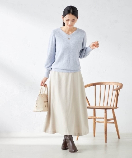 a.v.v（アーヴェヴェ）の「【洗える】ウール調フレアスカート（スカート・レディース・ブラック/グレー系その他・36/40/38/34/42）」の11枚目の写真