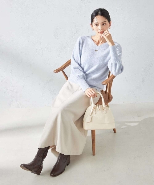 a.v.v（アーヴェヴェ）の「【洗える】ウール調フレアスカート（スカート・レディース・ブラック/グレー系その他・36/40/38/34/42）」の12枚目の写真