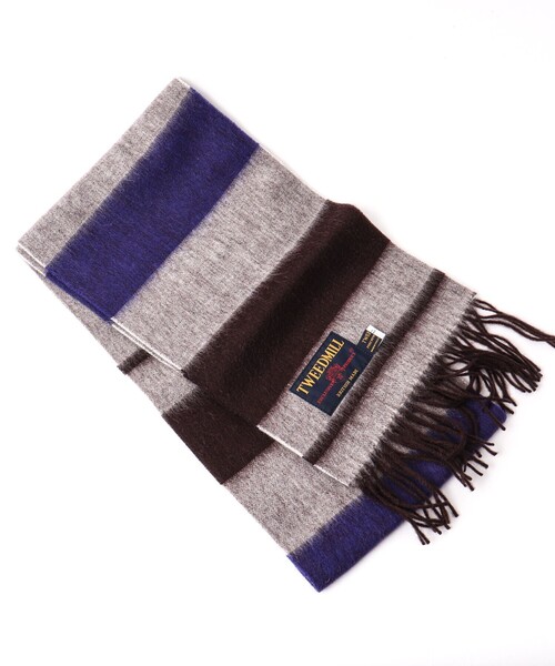 TWEED MILL(ツイードミル)の「【TWEEDMILL/ツイードミル】Lambswool Muffler Border 25(マフラー・メンズ・グレー系その他/ブラウン系その他・FREE)」の2枚目の写真