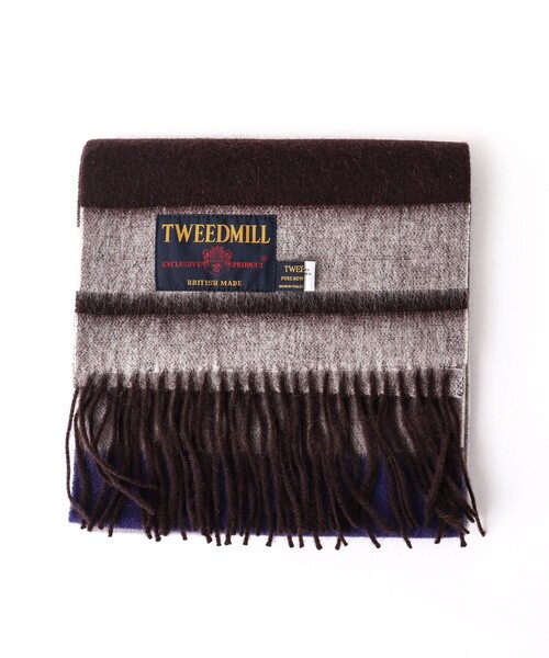 TWEED MILL(ツイードミル)の「【TWEEDMILL/ツイードミル】Lambswool Muffler Border 25(マフラー・メンズ・グレー系その他/ブラウン系その他・FREE)」の3枚目の写真