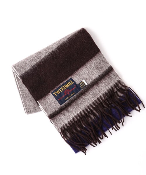 TWEED MILL(ツイードミル)の「【TWEEDMILL/ツイードミル】Lambswool Muffler Border 25(マフラー・メンズ・グレー系その他/ブラウン系その他・FREE)」の6枚目の写真