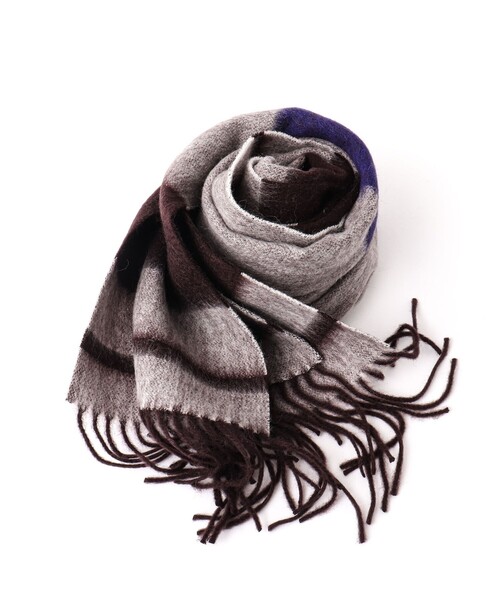TWEED MILL(ツイードミル)の「【TWEEDMILL/ツイードミル】Lambswool Muffler Border 25(マフラー・メンズ・グレー系その他/ブラウン系その他・FREE)」の11枚目の写真