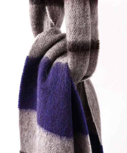 TWEED MILL(ツイードミル)の「【TWEEDMILL/ツイードミル】Lambswool Muffler Border 25(マフラー・メンズ・グレー系その他/ブラウン系その他・FREE)」の13枚目の写真