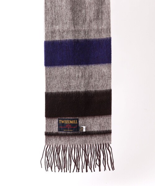 TWEED MILL(ツイードミル)の「【TWEEDMILL/ツイードミル】Lambswool Muffler Border 25(マフラー・メンズ・グレー系その他/ブラウン系その他・FREE)」の14枚目の写真