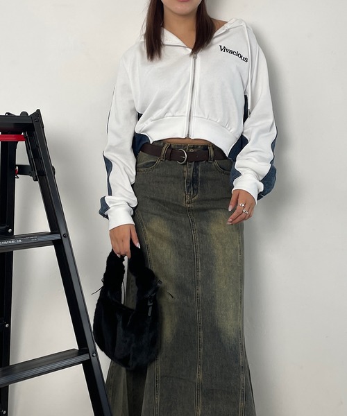 セール】デニム切替ジップパーカー（パーカー）｜ROGER AND RAW