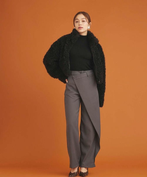 Edit Sheen（エディットシーン）の「ラップワイドパンツ（その他パンツ・レディース・ブラック/グレー・M）」の7枚目の写真