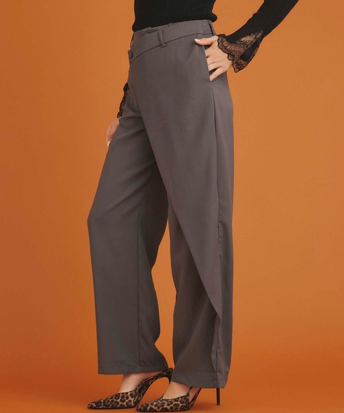 Edit Sheen（エディットシーン）の「ラップワイドパンツ（その他パンツ・レディース・ブラック/グレー・M）」の4枚目の写真