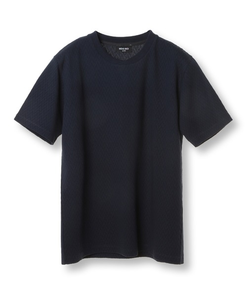 MEN'S BIGI（メンズビギ）の「シェブロン柄リンクスジャカードTシャツ<接触冷感><抗菌防臭>（Tシャツ/カットソー・メンズ・ダークネイビー/グリーン/ホワイト/グレー・04/03/02/01）」の4枚目の写真