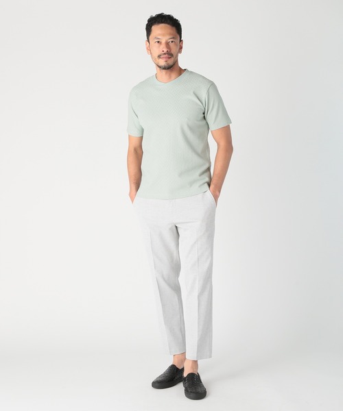 MEN'S BIGI（メンズビギ）の「シェブロン柄リンクスジャカードTシャツ<接触冷感><抗菌防臭>（Tシャツ/カットソー・メンズ・ダークネイビー/グリーン/ホワイト/グレー・04/03/02/01）」の13枚目の写真