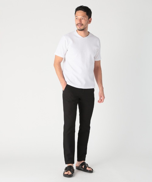 MEN'S BIGI（メンズビギ）の「シェブロン柄リンクスジャカードTシャツ<接触冷感><抗菌防臭>（Tシャツ/カットソー・メンズ・ダークネイビー/グリーン/ホワイト/グレー・04/03/02/01）」の15枚目の写真