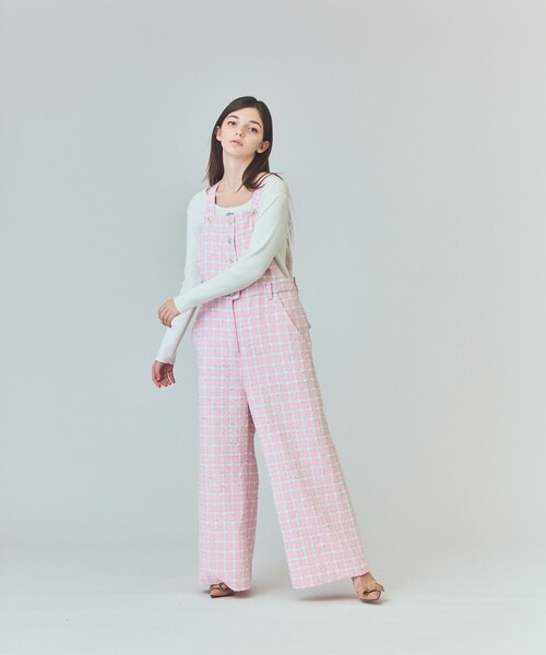 GRACE CLASS（グレースクラス）の「チェックツイードサロペット（その他パンツ・レディース・ピンク/ブラック・38/36）」の2枚目の写真