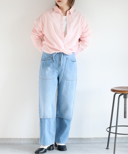 cepo(セポ)の「〈2way〉レギュラーシャツブラウス&カシュクール(シャツ/ブラウス・レディース・オフホワイト/ブラック/サックスブルー/ピンク・M)」の4枚目の写真