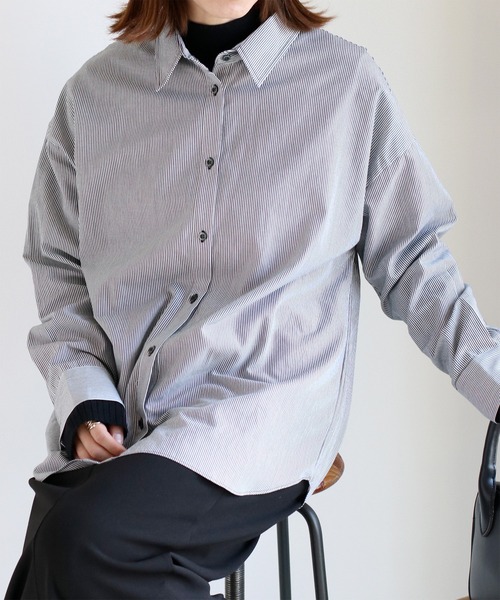 cepo(セポ)の「〈2way〉レギュラーシャツブラウス&カシュクール(シャツ/ブラウス・レディース・オフホワイト/ブラック/サックスブルー/ピンク・M)」の1枚目の写真