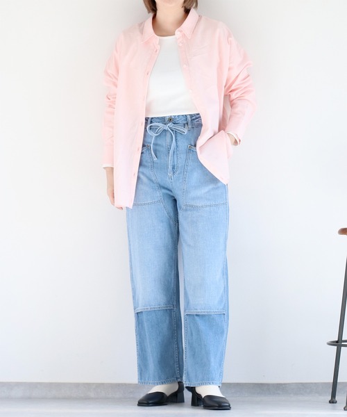 cepo(セポ)の「〈2way〉レギュラーシャツブラウス&カシュクール(シャツ/ブラウス・レディース・オフホワイト/ブラック/サックスブルー/ピンク・M)」の10枚目の写真