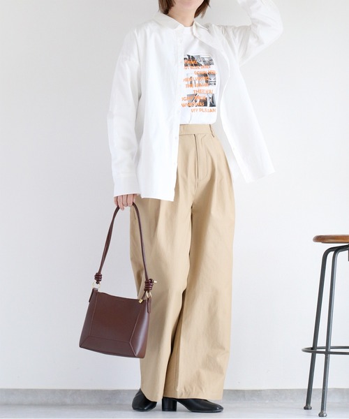 cepo(セポ)の「〈2way〉レギュラーシャツブラウス&カシュクール(シャツ/ブラウス・レディース・オフホワイト/ブラック/サックスブルー/ピンク・M)」の21枚目の写真