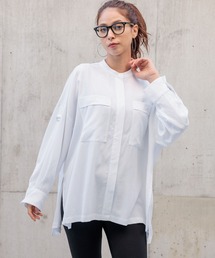 【HEREIAM】ドレープワークシャツ