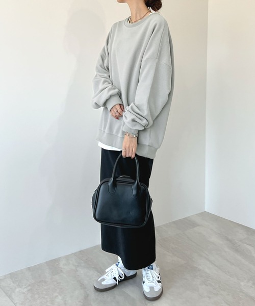 Futier land(フューティアランド)の「薄手オーバーサイズワッフルスウエット(スウェット・レディース・グレー/チャコールグレー/ピンク・FREE)」の1枚目の写真