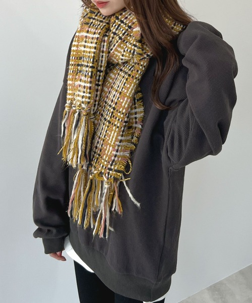 Futier land(フューティアランド)の「薄手オーバーサイズワッフルスウエット(スウェット・レディース・グレー/チャコールグレー/ピンク・FREE)」の11枚目の写真