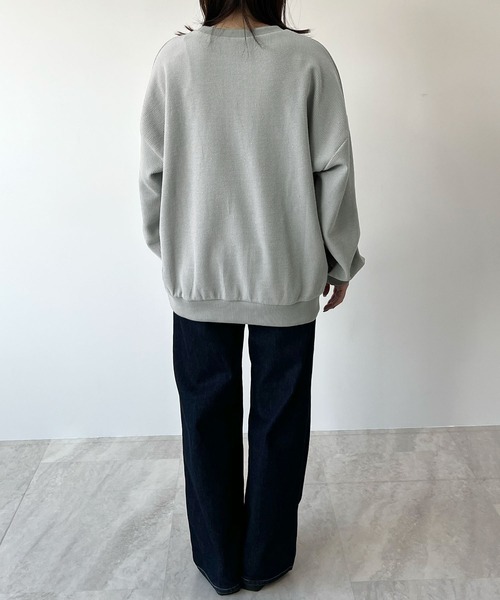 Futier land(フューティアランド)の「薄手オーバーサイズワッフルスウエット(スウェット・レディース・グレー/チャコールグレー/ピンク・FREE)」の18枚目の写真