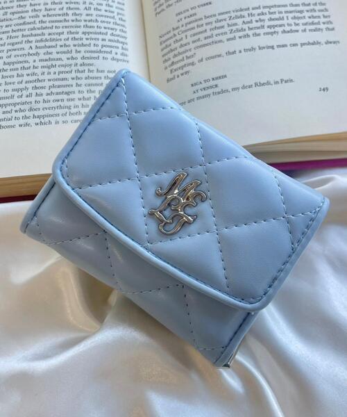 WEGO（ウィゴー）の「WEGO/メタルロゴキルティングウォレット（財布・レディース・サックスブルー/ライトピンク/ブラック/シルバー/ホワイト/ライトパープル・FREE）」の3枚目の写真