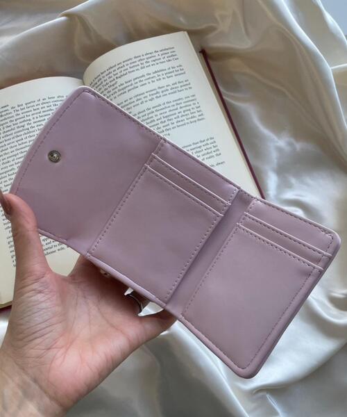 WEGO（ウィゴー）の「WEGO/メタルロゴキルティングウォレット（財布・レディース・サックスブルー/ライトピンク/ブラック/シルバー/ホワイト/ライトパープル・FREE）」の8枚目の写真