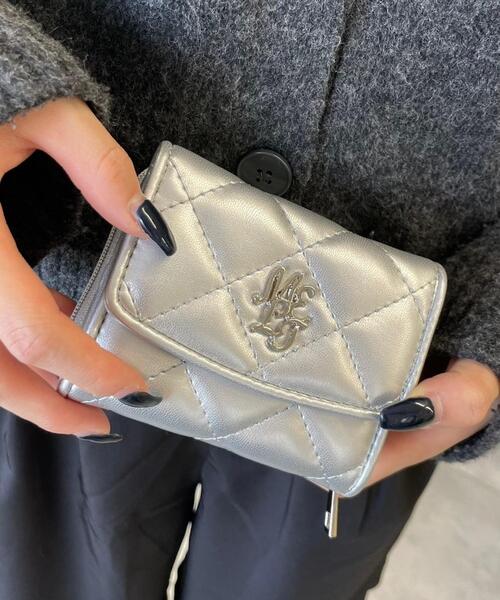 WEGO（ウィゴー）の「WEGO/メタルロゴキルティングウォレット（財布・レディース・サックスブルー/ライトピンク/ブラック/シルバー/ホワイト/ライトパープル・FREE）」の17枚目の写真