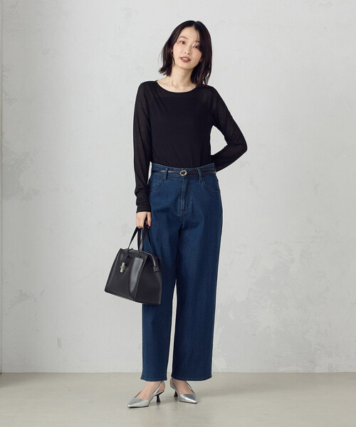COMME CA ISM(コムサイズム)の「シアー ボートネック カットソー(Tシャツ/カットソー・レディース・ホワイト/ブラック・MEDIUM/LARGE)」の11枚目の写真