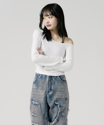 Chick | side gathered off-the-shoulder / サイドギャザーオフショルダー 夏物 夏服(Tシャツ/カットソー)