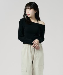 side gathered off-the-shoulder / サイドギャザーオフショルダー 秋物 秋服 2026年秋冬