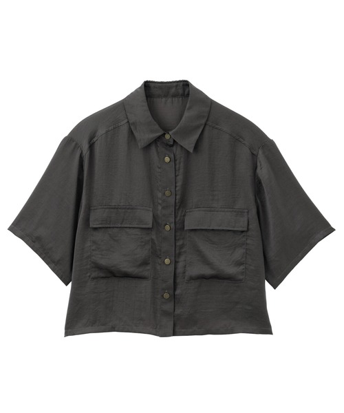 RANAN（ラナン）の「ダブルポケットショートシャツ（シャツ/ブラウス・レディース・アイボリー/チャコール/ベージュ・LL/L/M）」の13枚目の写真