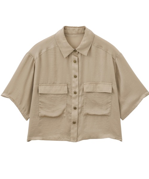 RANAN（ラナン）の「ダブルポケットショートシャツ（シャツ/ブラウス・レディース・アイボリー/チャコール/ベージュ・LL/L/M）」の17枚目の写真