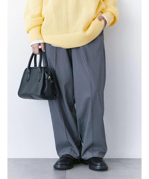 Samansa Mos2 blue（サマンサモスモスブルー）の「ピンタックイージーパンツ（その他パンツ・レディース・グリーン/ライトベージュ/ブラック/グレー・F）」の3枚目の写真