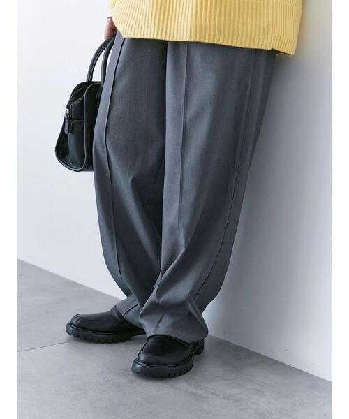 Samansa Mos2 blue（サマンサモスモスブルー）の「ピンタックイージーパンツ（その他パンツ・レディース・グリーン/ライトベージュ/ブラック/グレー・F）」の6枚目の写真