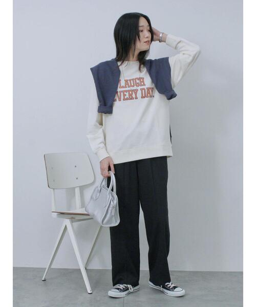 Samansa Mos2 blue（サマンサモスモスブルー）の「ピンタックイージーパンツ（その他パンツ・レディース・グリーン/ライトベージュ/ブラック/グレー・F）」の8枚目の写真