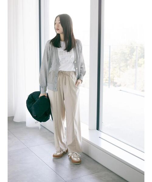 Samansa Mos2 blue（サマンサモスモスブルー）の「ピンタックイージーパンツ（その他パンツ・レディース・グリーン/ライトベージュ/ブラック/グレー・F）」の11枚目の写真