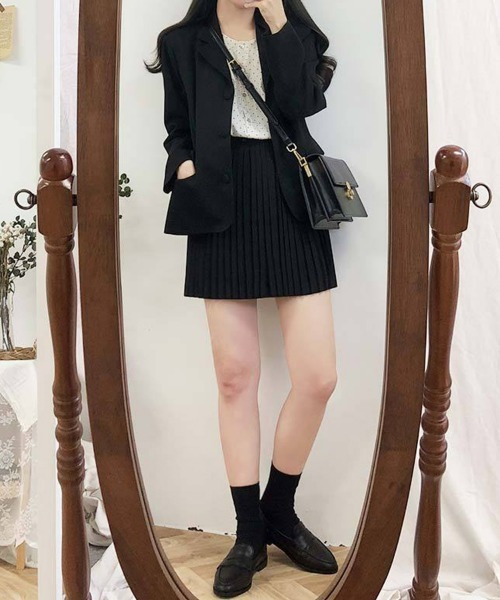 SEU（エスイーユー）の「ドット柄ノーカラー七分袖ブラウス サマーシャツ オフィスでもオシャレを楽しめる オフィスカジュアル きれいめカジュアル（シャツ/ブラウス・レディース・ベージュ/ブラック・フリー）」の4枚目の写真