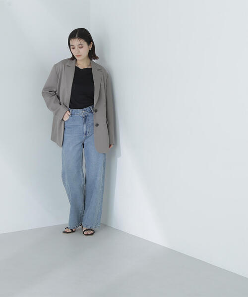 NATURAL BEAUTY BASIC（ナチュラルビューティーベーシック）の「◇ベーシックTシャツシリーズ ボートネック（Tシャツ/カットソー・レディース・オフホワイト/グレー/ブラック・FREE）」の18枚目の写真