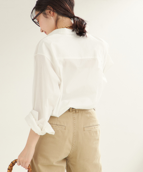 plage(プラージュ)の「COTTON BASIC シャツ(シャツ/ブラウス・レディース・ホワイト/サックスブルー・FREE)」の22枚目の写真
