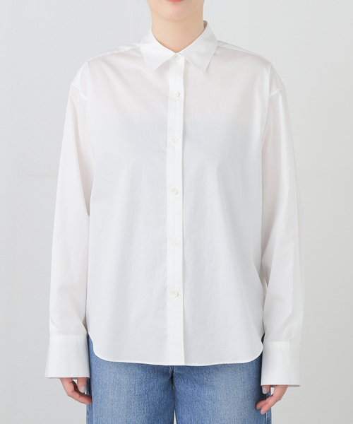 plage(プラージュ)の「COTTON BASIC シャツ(シャツ/ブラウス・レディース・ホワイト/サックスブルー・FREE)」の6枚目の写真