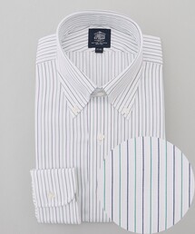 【PREMIUM PLEATS / 形態安定】スーピマコットンパナマストライプ ドレスシャツ / B.D.