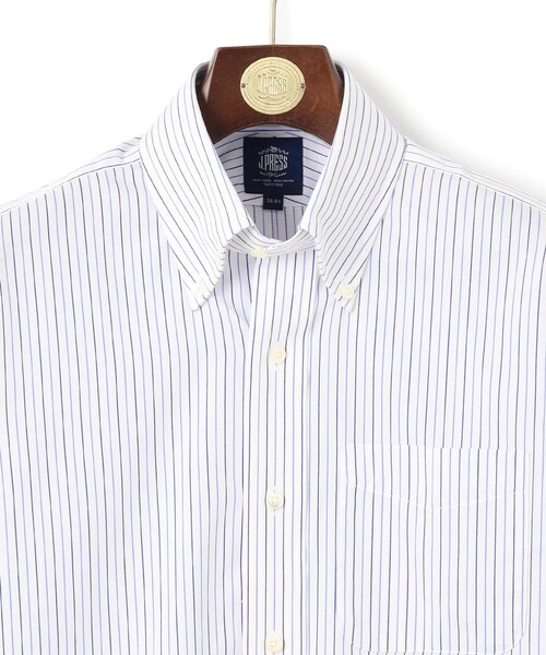 J.PRESS(ジェイプレス)の「【PREMIUM PLEATS / 形態安定】スーピマコットンパナマストライプ ドレスシャツ / B.D.(シャツ/ブラウス・メンズ・サックスブルー系1/グリーン系1・首回り40cm-裄丈85cm/首回り39cm-裄丈84cm/首回り38cm-裄丈84cm/首回り37cm-裄丈82cm/首回り43cm-裄丈86cm/首回り42cm-裄丈86cm/首回り41cm-裄丈85cm)」の5枚目の写真
